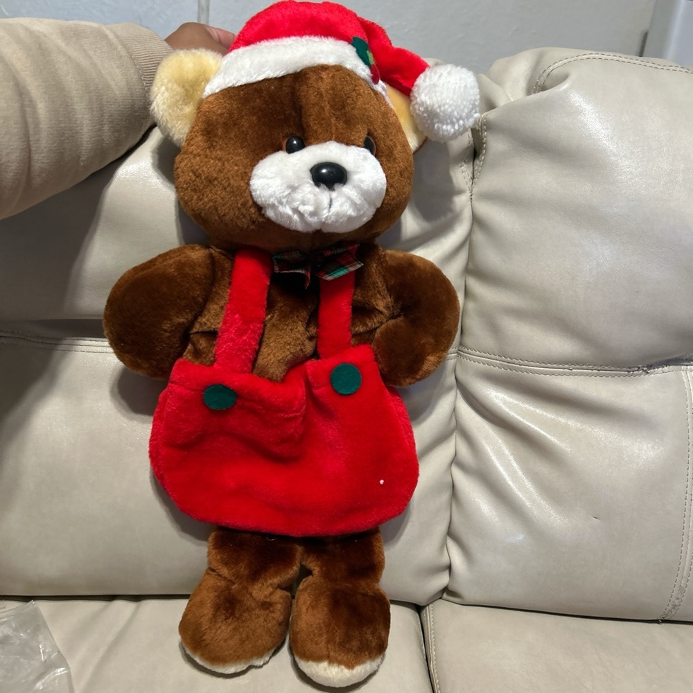 Holiday Brown and Red Plush Bear